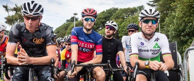 From left to right: Elliot Baxter, Mark Christian and Mark Cavendish