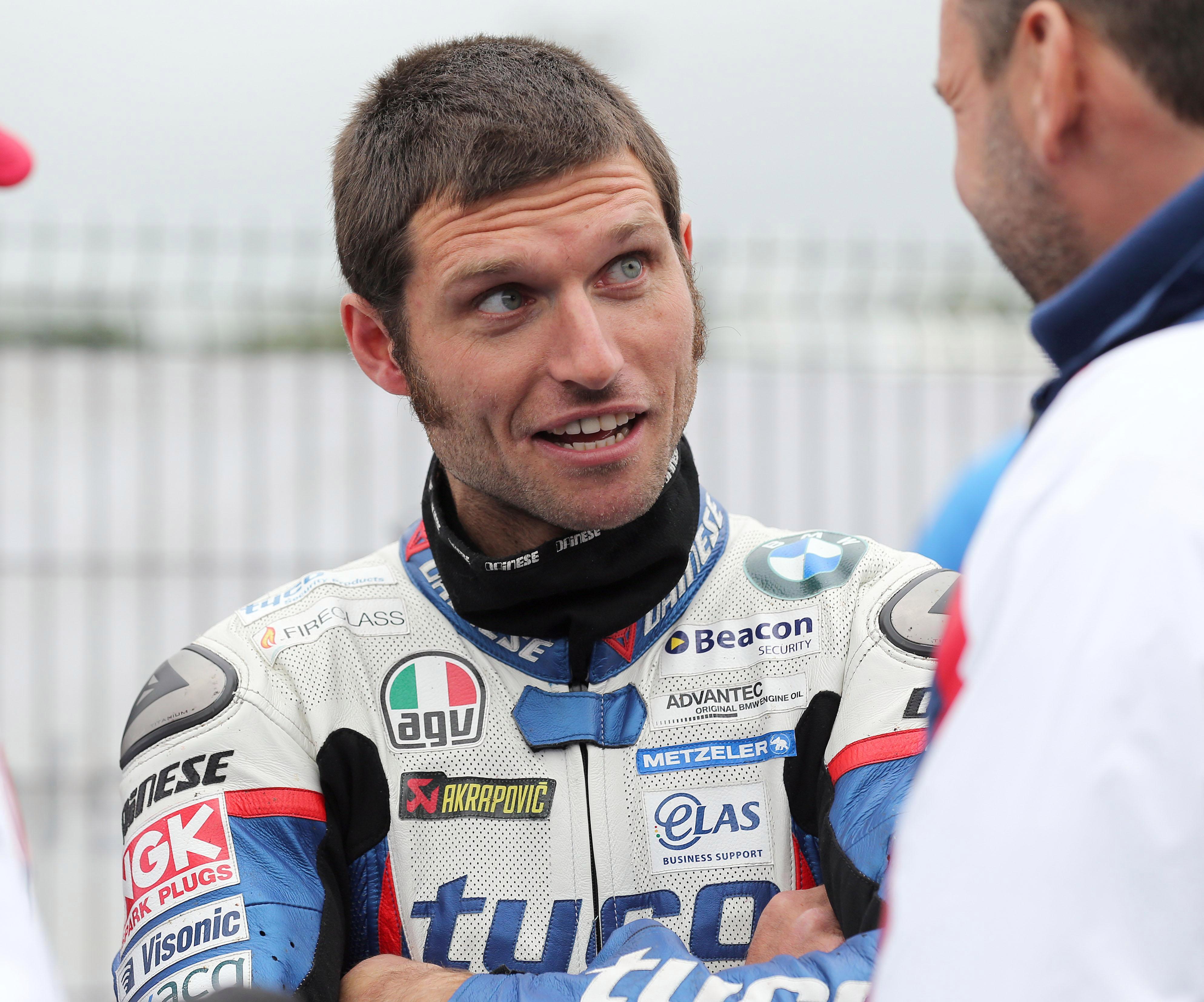  Guy, who rode for Tyco BMW, during practice at the 2015 Ulster Grand Prix